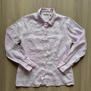 Linen Shirt Women’s Size 8 Ann Taylor Lavendar Purple 100% Linen